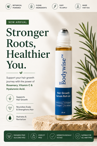 Be Bodywise 3% Rosemary Hair Growth Serum with Vitamin C & Hyaluronic Acid – 25ml