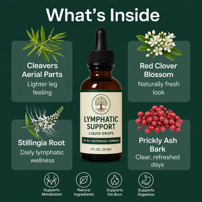 Lymphatic Support Liquid Drops | 21-in-1 Botanical Formula | 1 fl oz (30 mL)