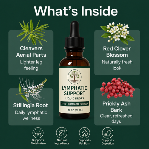Lymphatic Support Liquid Drops | 21-in-1 Botanical Formula | 1 fl oz (30 mL)
