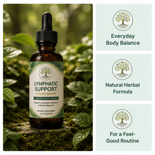 Lymphatic Support Liquid Drops | 21-in-1 Botanical Formula | 1 fl oz (30 mL)